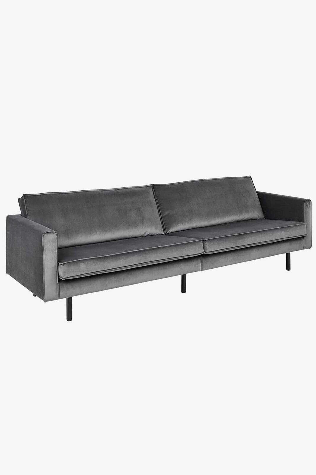 Amsterdam velvet bank 4-zits juke grijs