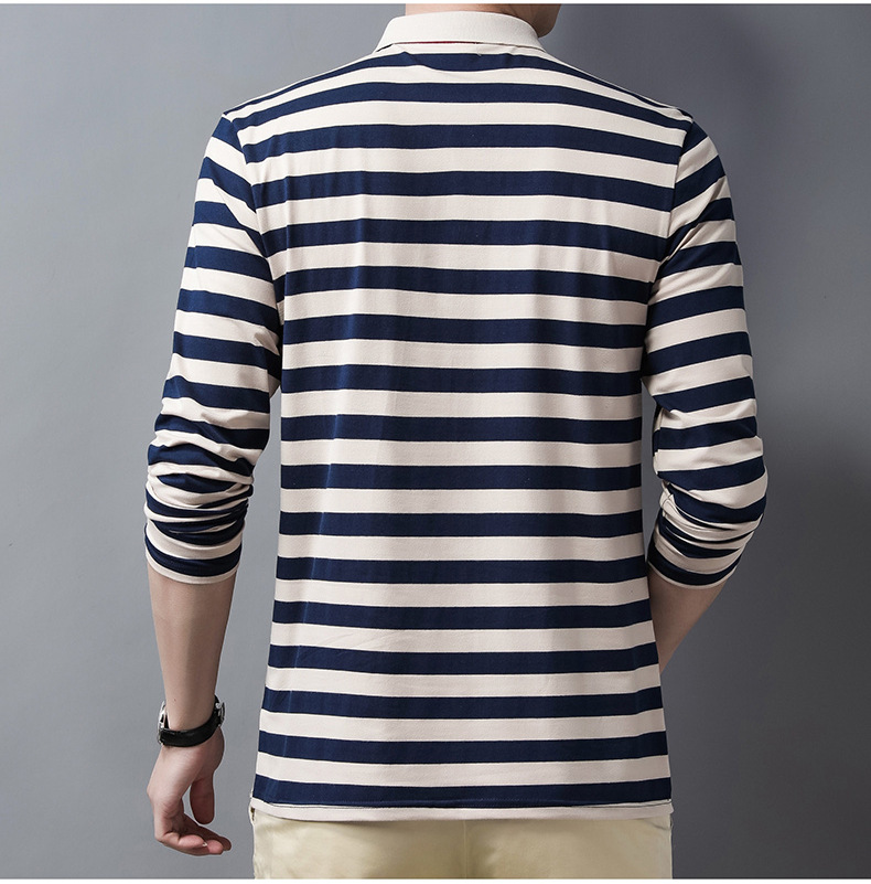 Polo rayé à revers pour homme