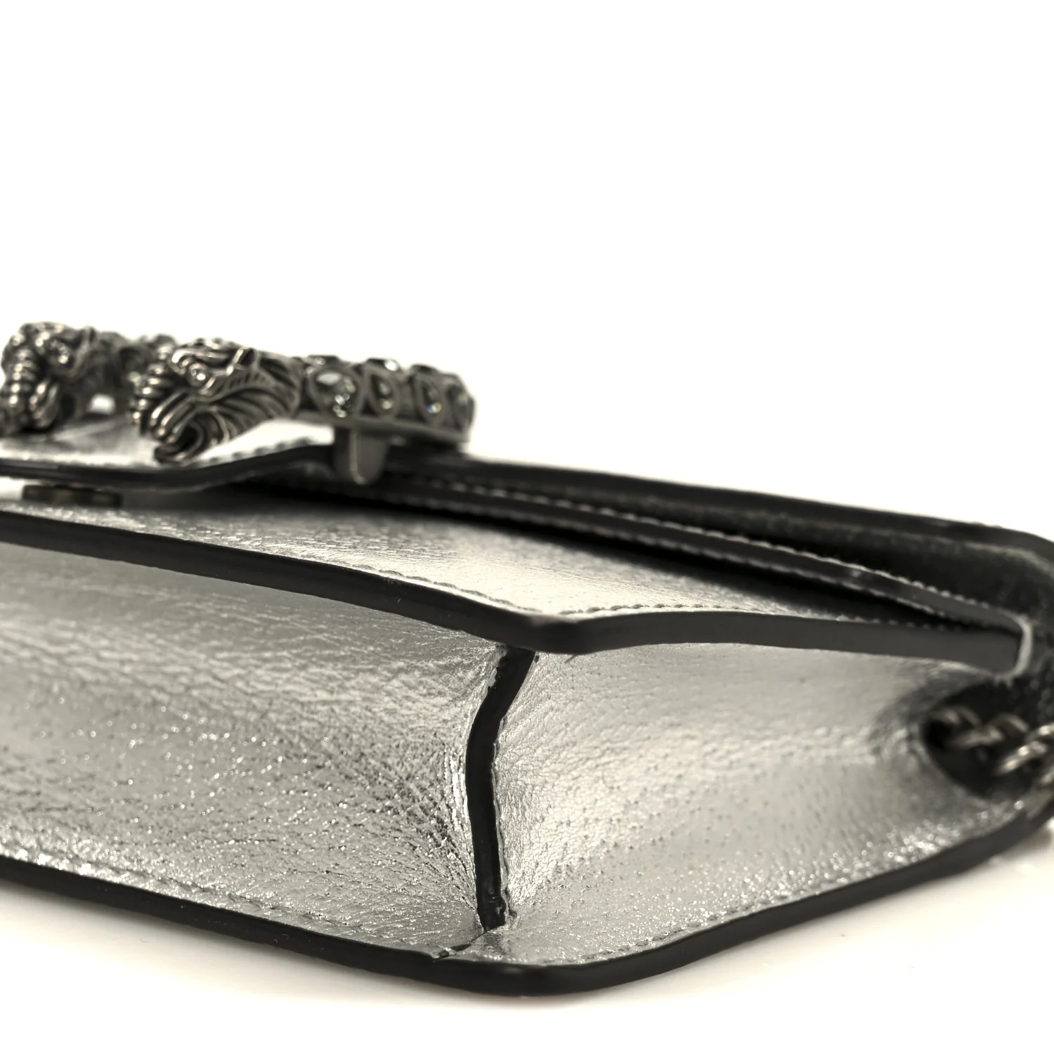 Metallic Calfskin Super Mini Dionysus Shoulder Bag Silver
