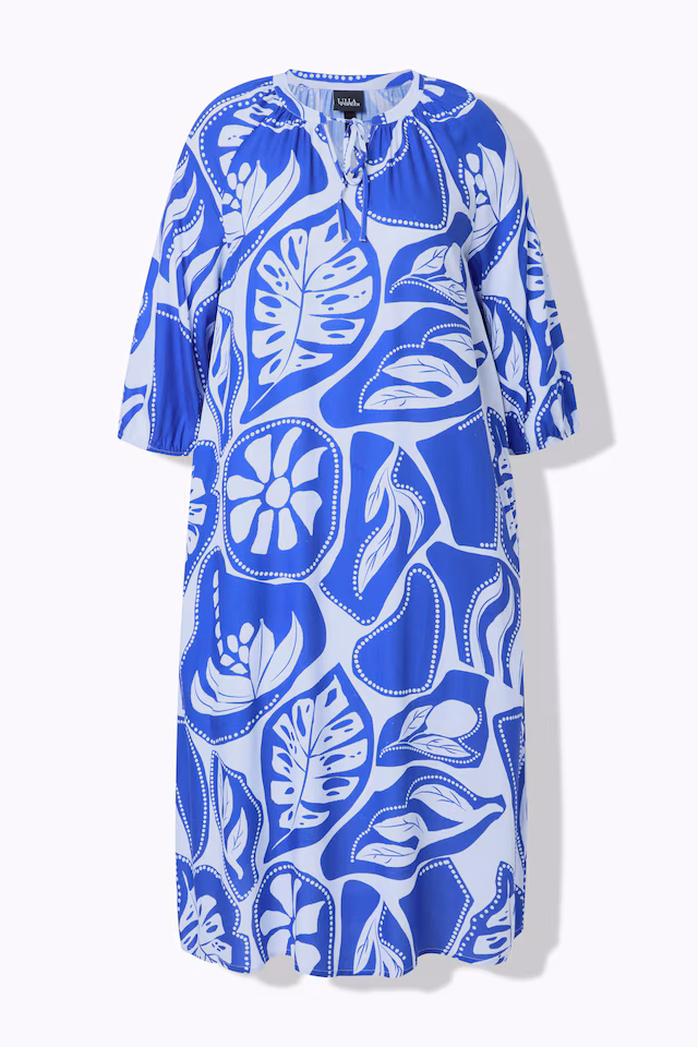 Graphic Tropical Print Pocket Dress