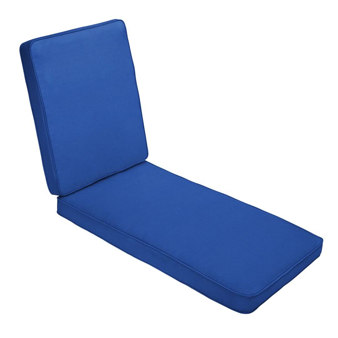 Outdoor Chaise Lounge Cushion Fabric: True Blue, Size: 21
