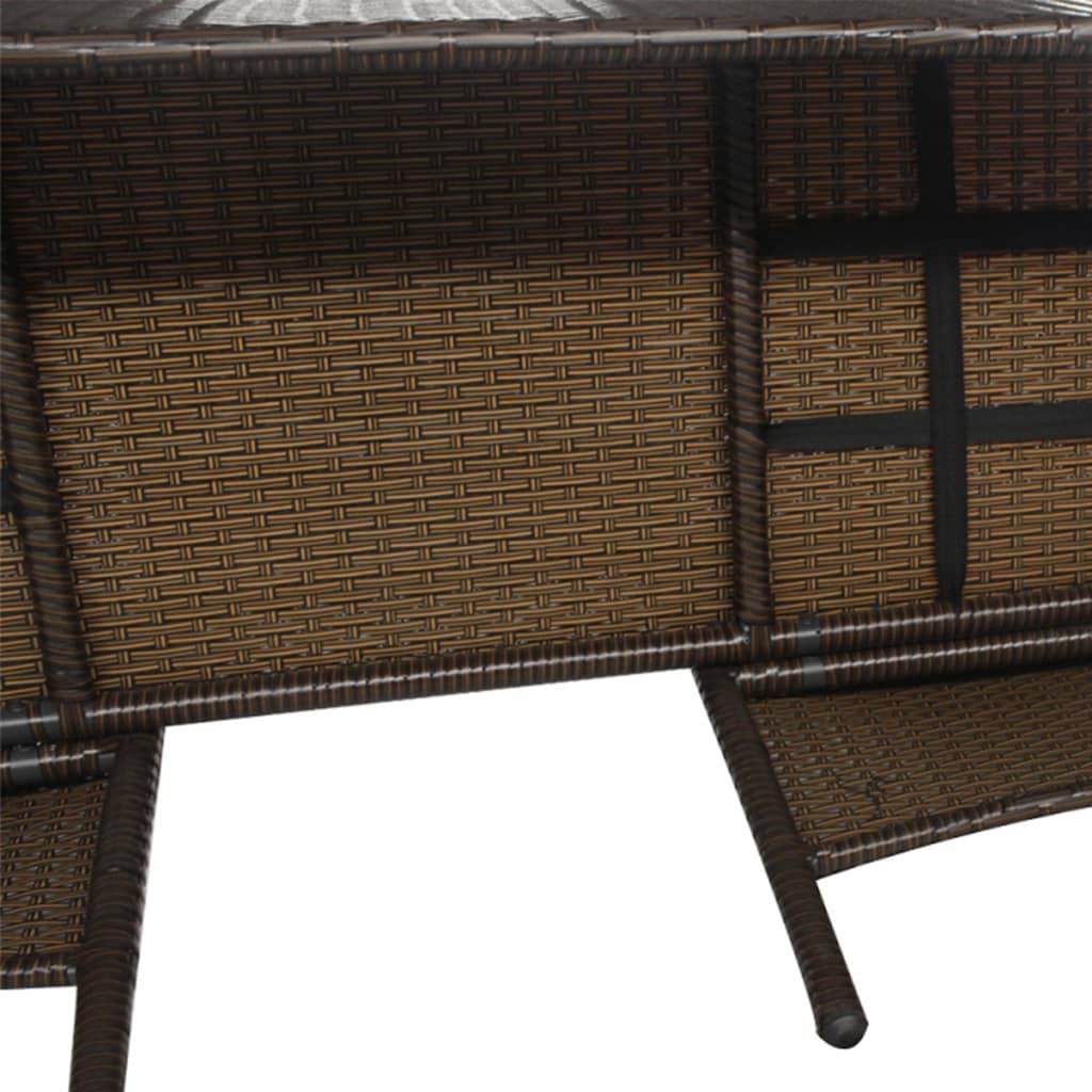 vidaXL Garden Bench Brown PE rattan Large Removable Covers