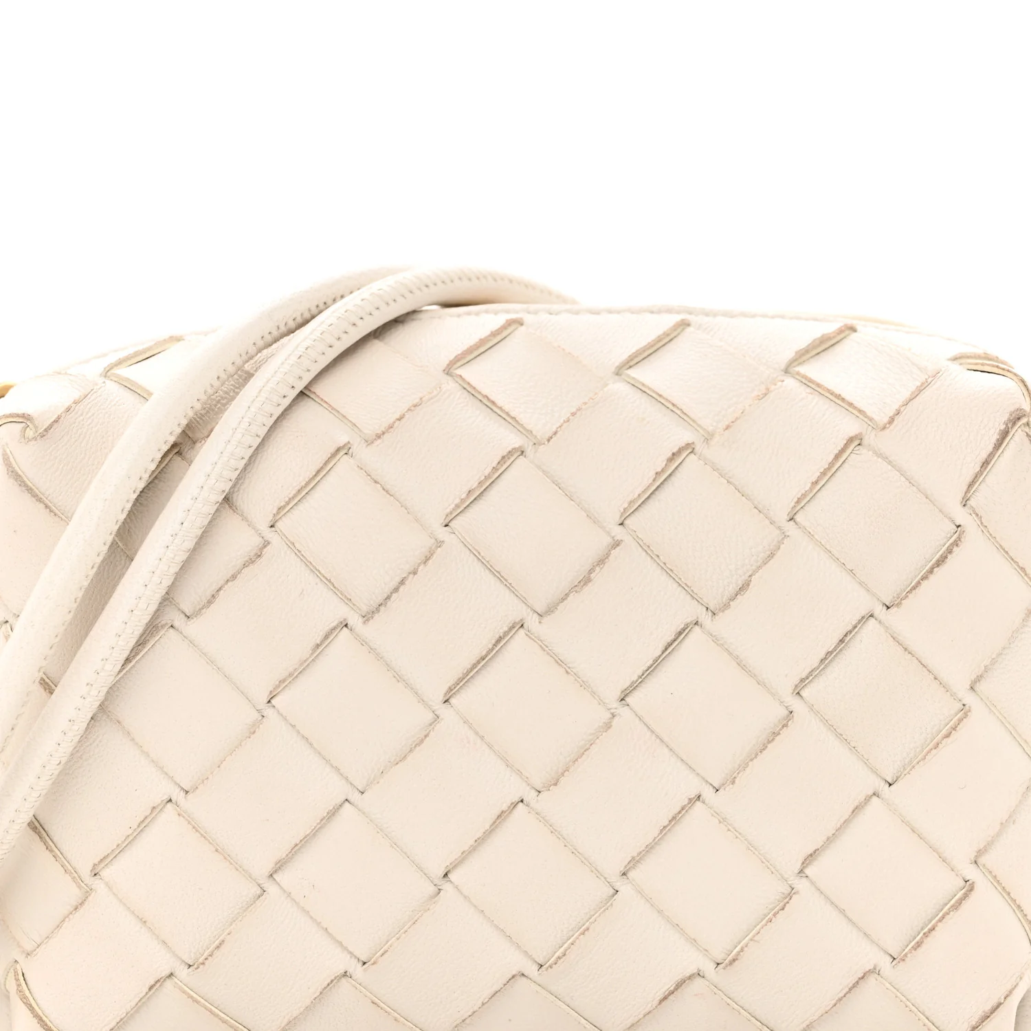 Nappa Intrecciato Candy Loop Camera Bag White