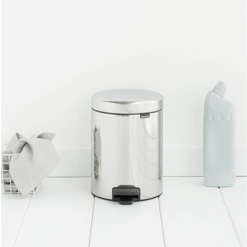 NewIcon pedalbøtte 5L blankt stål