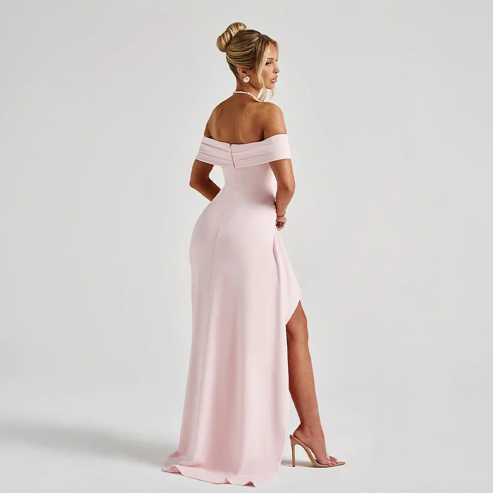 Robe Maxi Fendue Épaules Dénudées