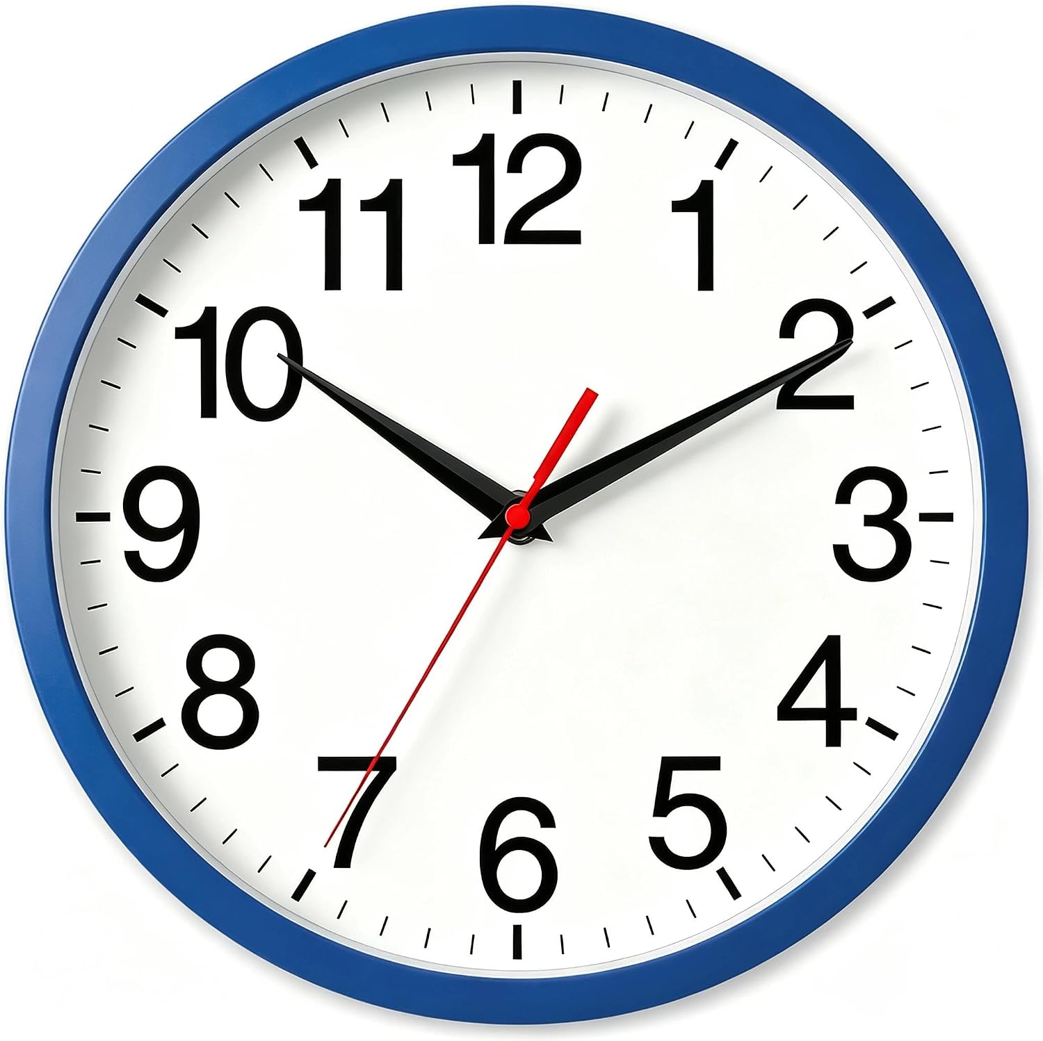 Rohioue Wall Clock Analog 8 Inch Black Battery Operated Silent Clock| Easy To Read, Non-Ticking, Round, Accurate, Kitchen, Living Room, Classroom, Office, School