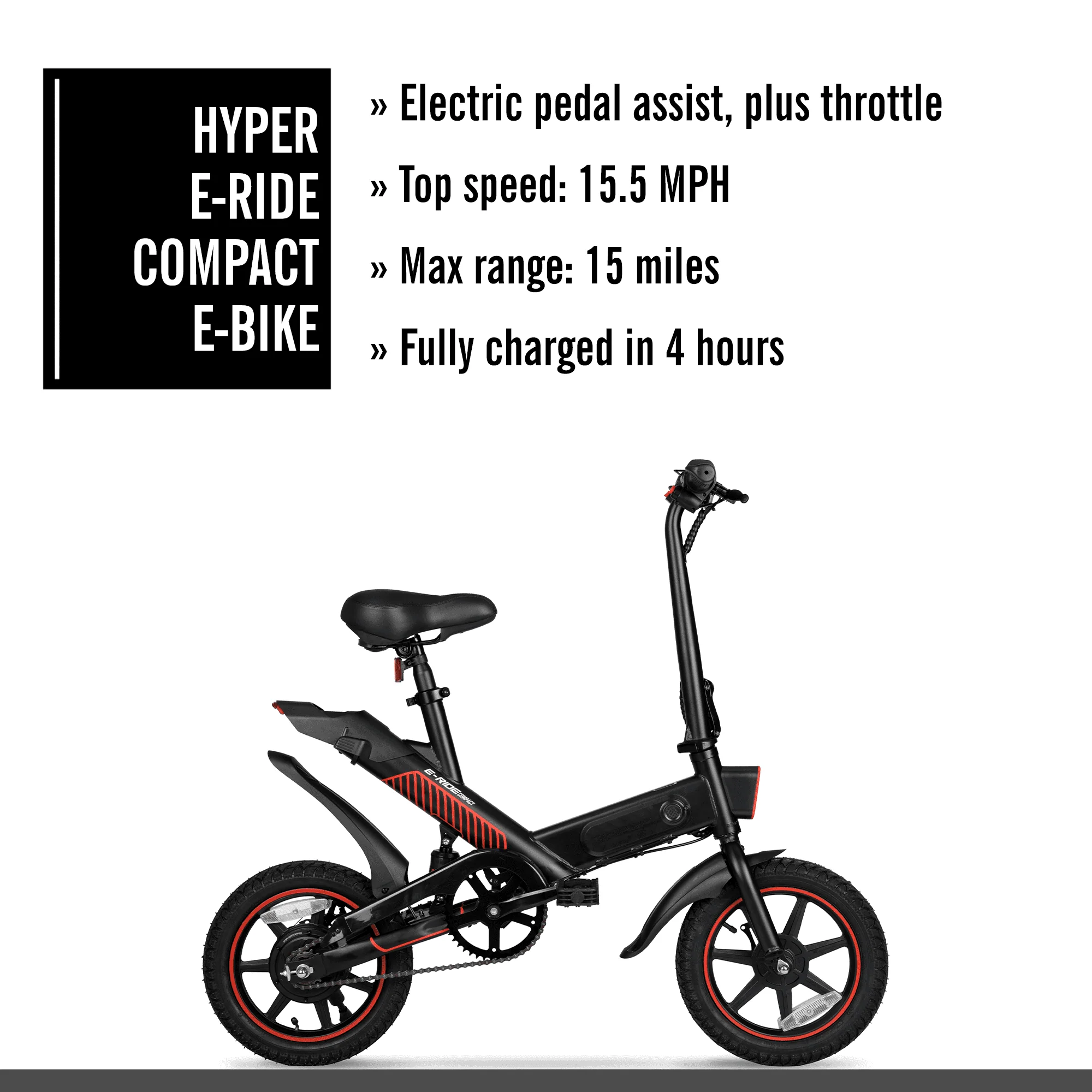 14" 36V Foldable Compact Electric Bike w/Throttle, 350W Motor, Recommended Age: 14+ Image 7