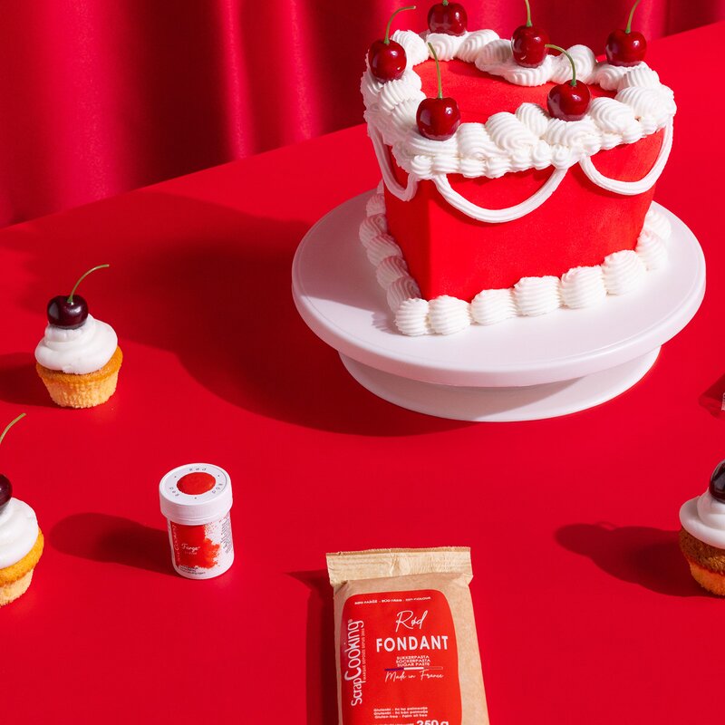 Fondant 250 g rød