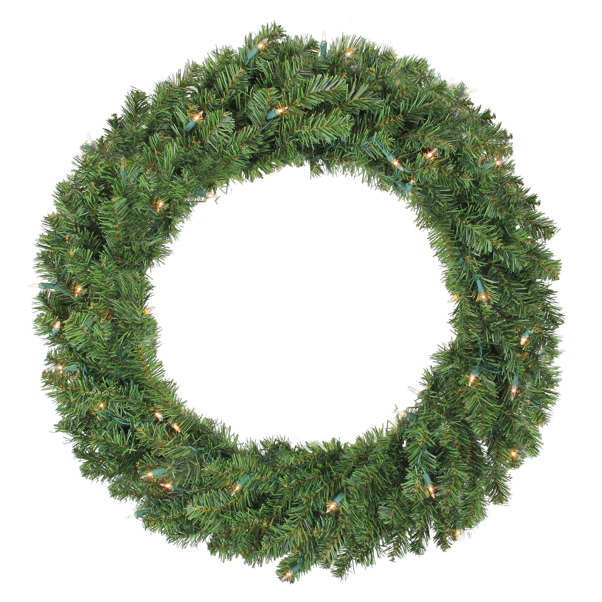 Northlight Pre-Lit Canadian Pine Artificial Christmas Wreath - 30-Inch Clear Lights