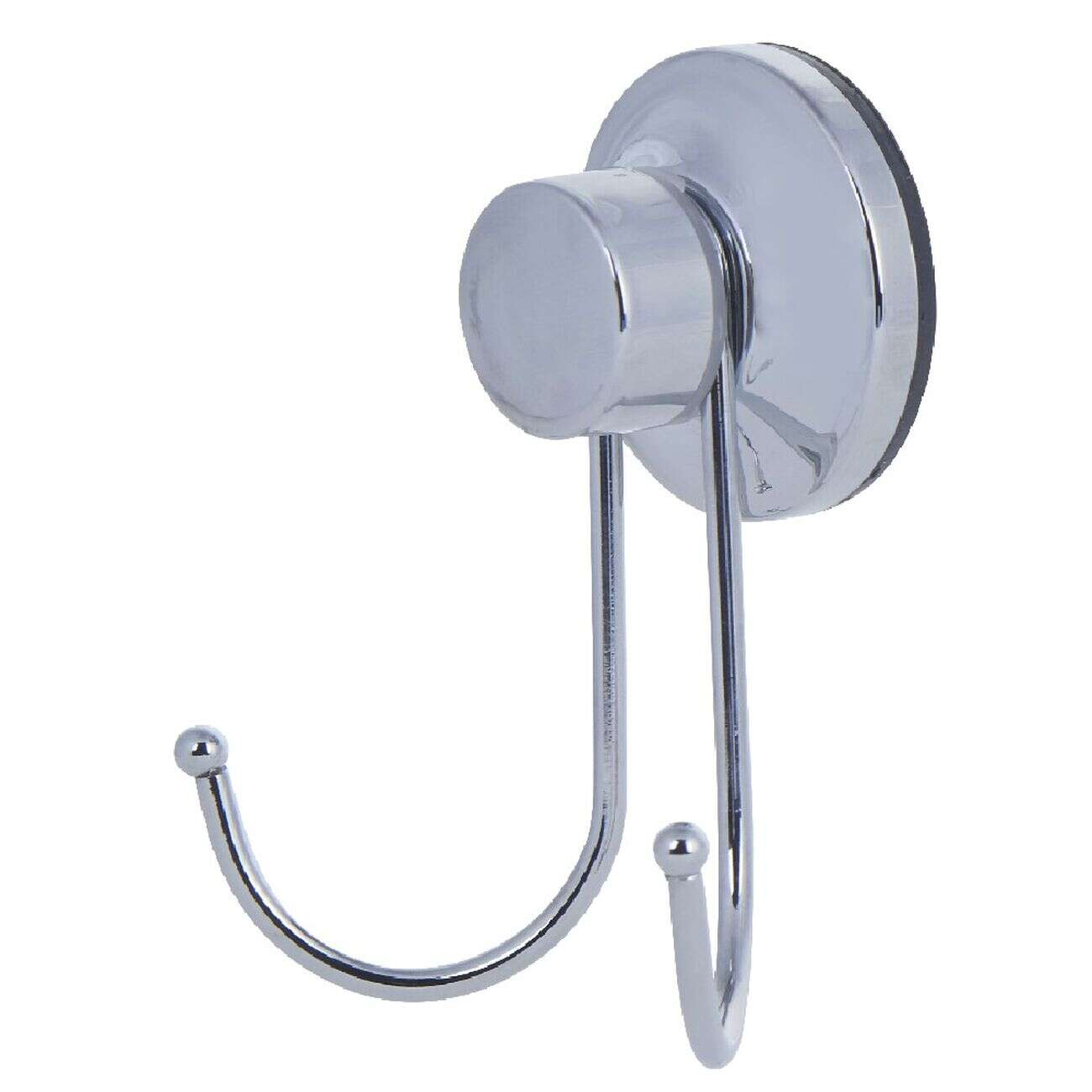 Crochet double à ventouse inox gris