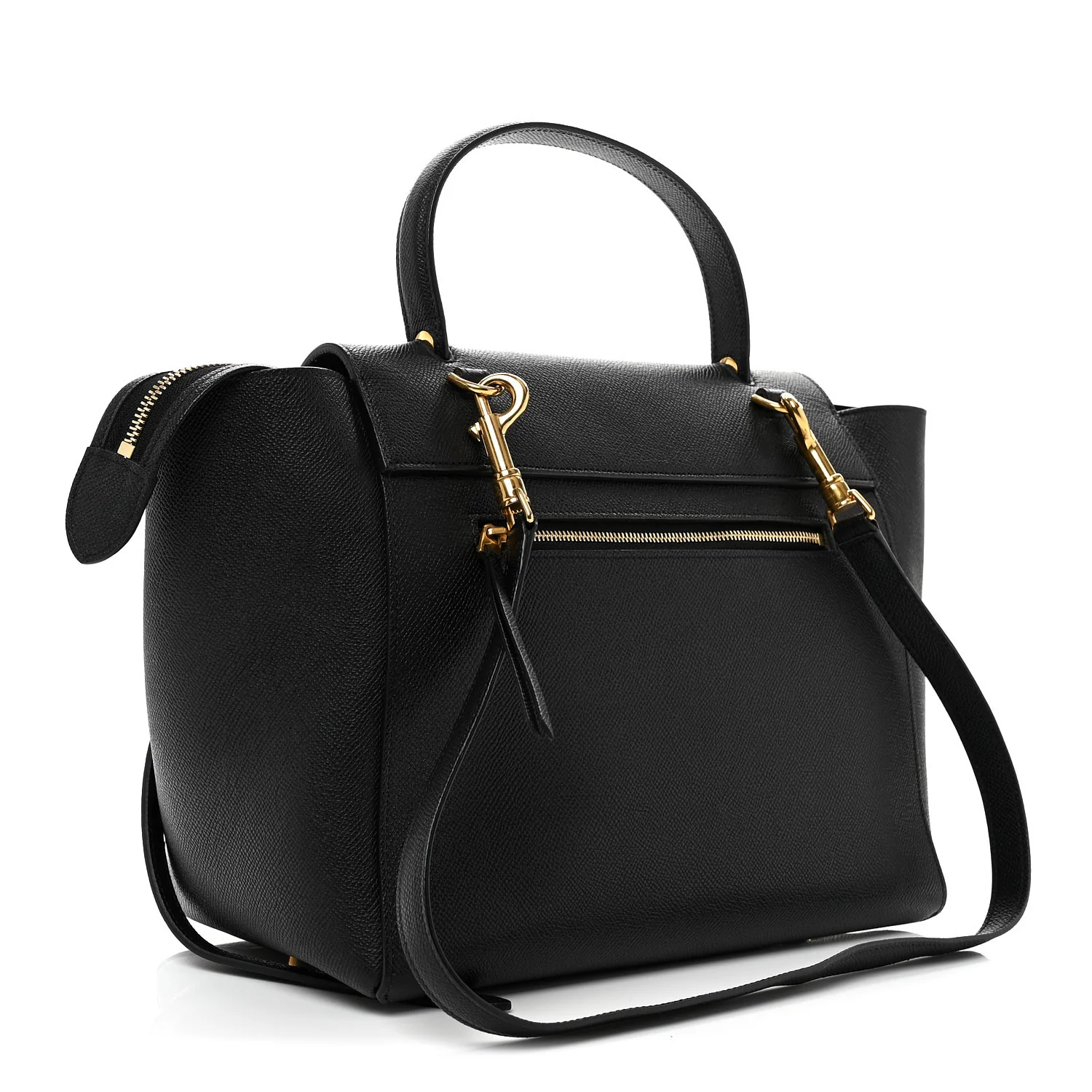 Grained Calfskin Mini Belt Bag Black
