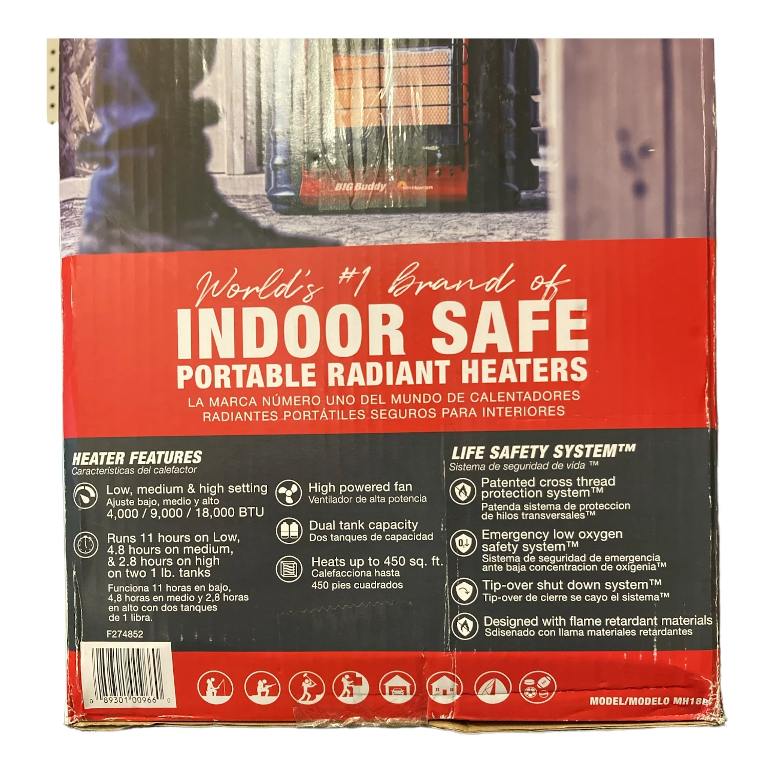 Propane Space Heater 18,000 BTU Big Buddy Portable Radiant 450 sq ft - Image 2