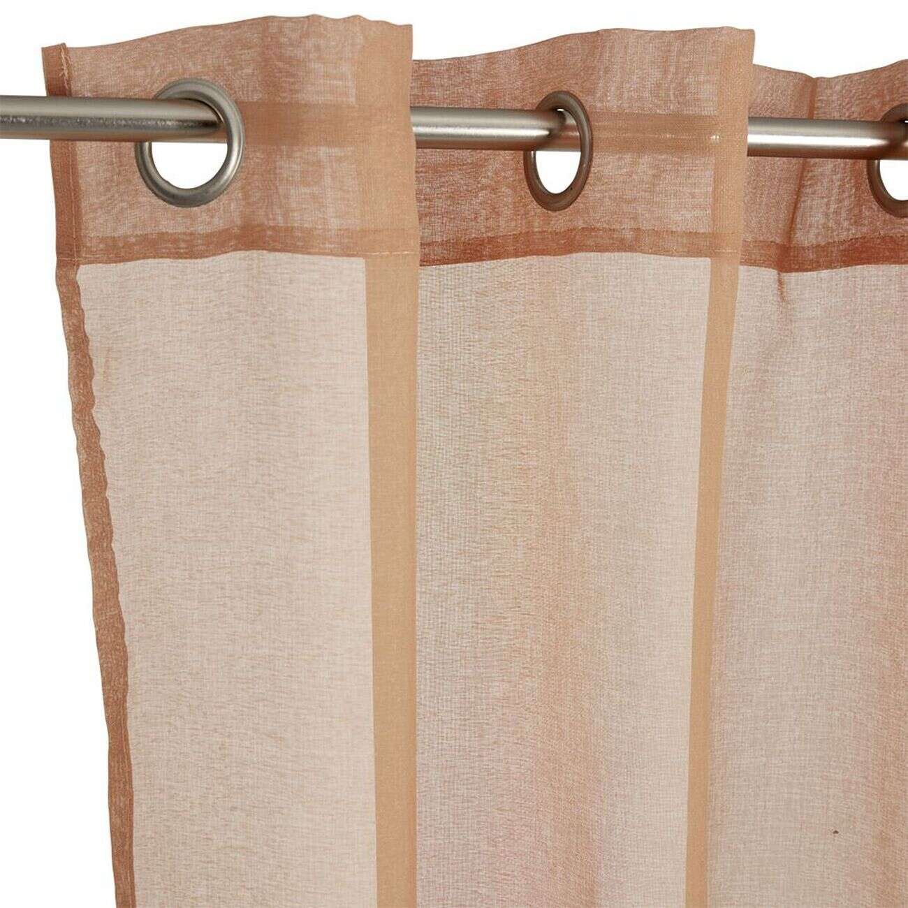 Voilage à oeillets orange uni 100% polyester 140x240cm