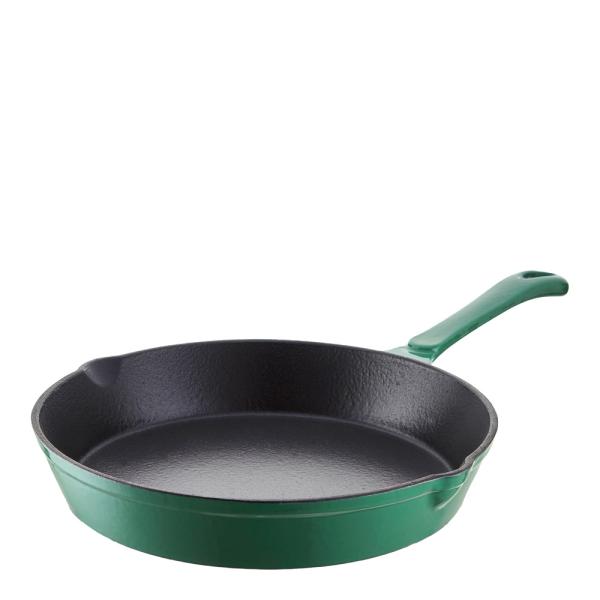 Rund støpejernspanne 26 cm 1L grønn