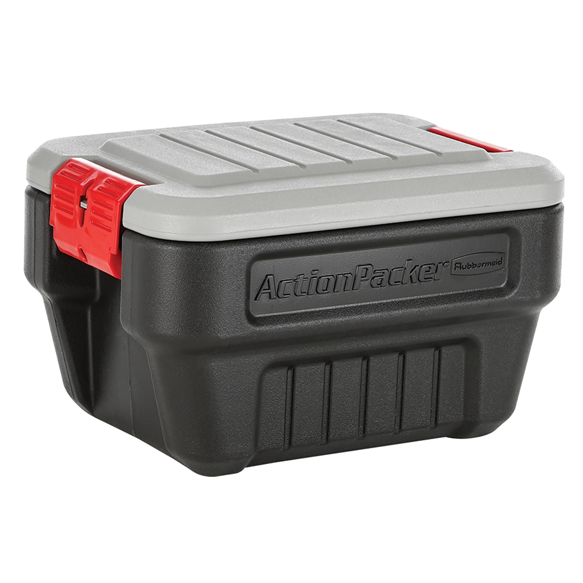 Rubbermaid 8 Gallon Impact Resistant Square Action Packer Storage, Included Lid, 1 Each, Black