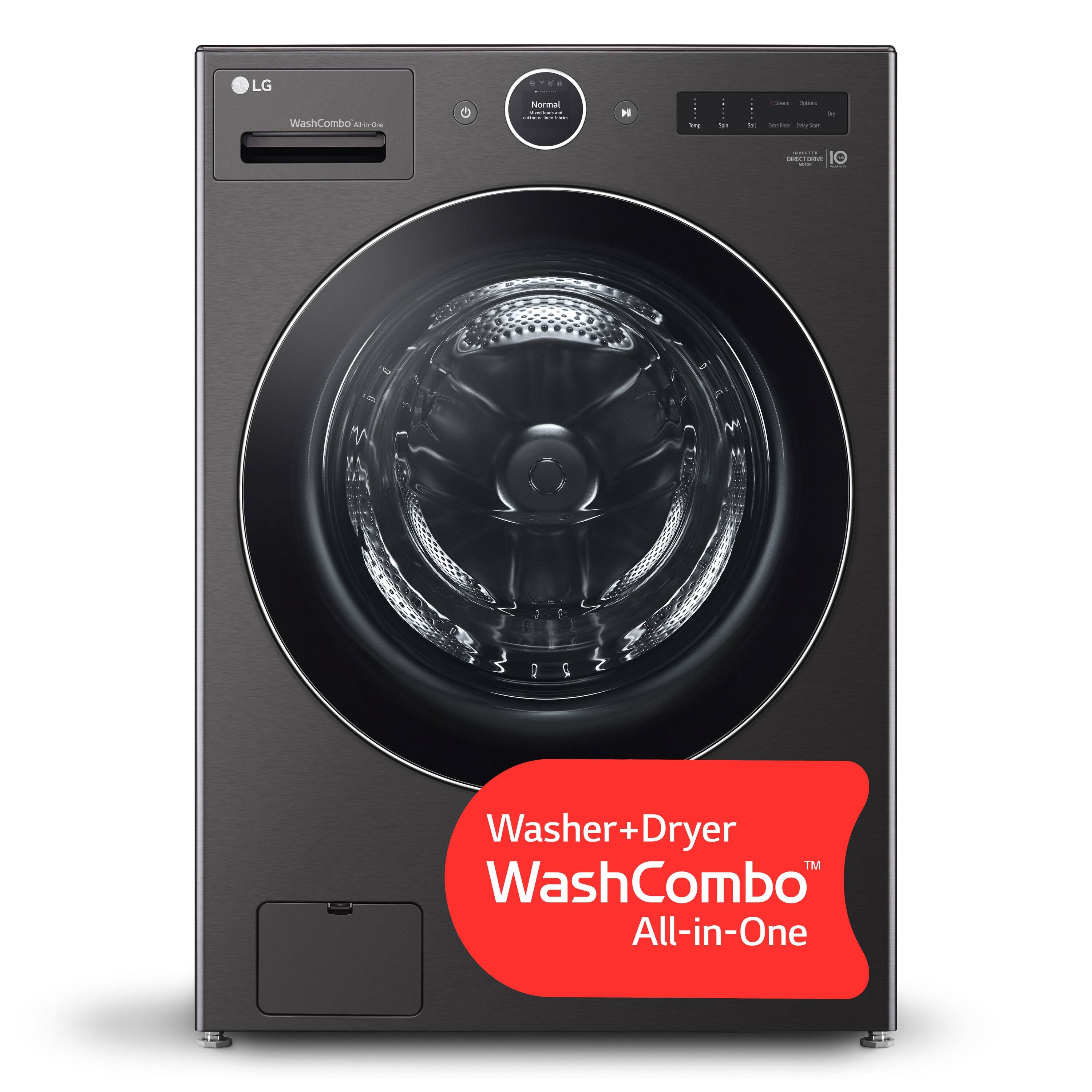 LG 5.0 Cu ft WashCombo All-in-One Washer-Dryer Combo - Black Steel