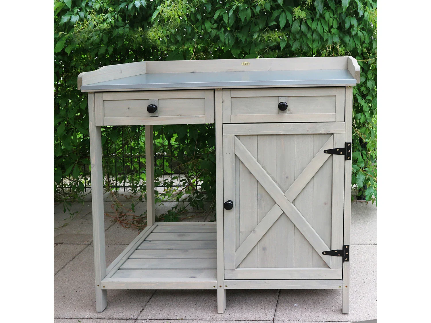 HABAU Table de jardin avec armoire infrieure, 98 x 48 x 95 cm