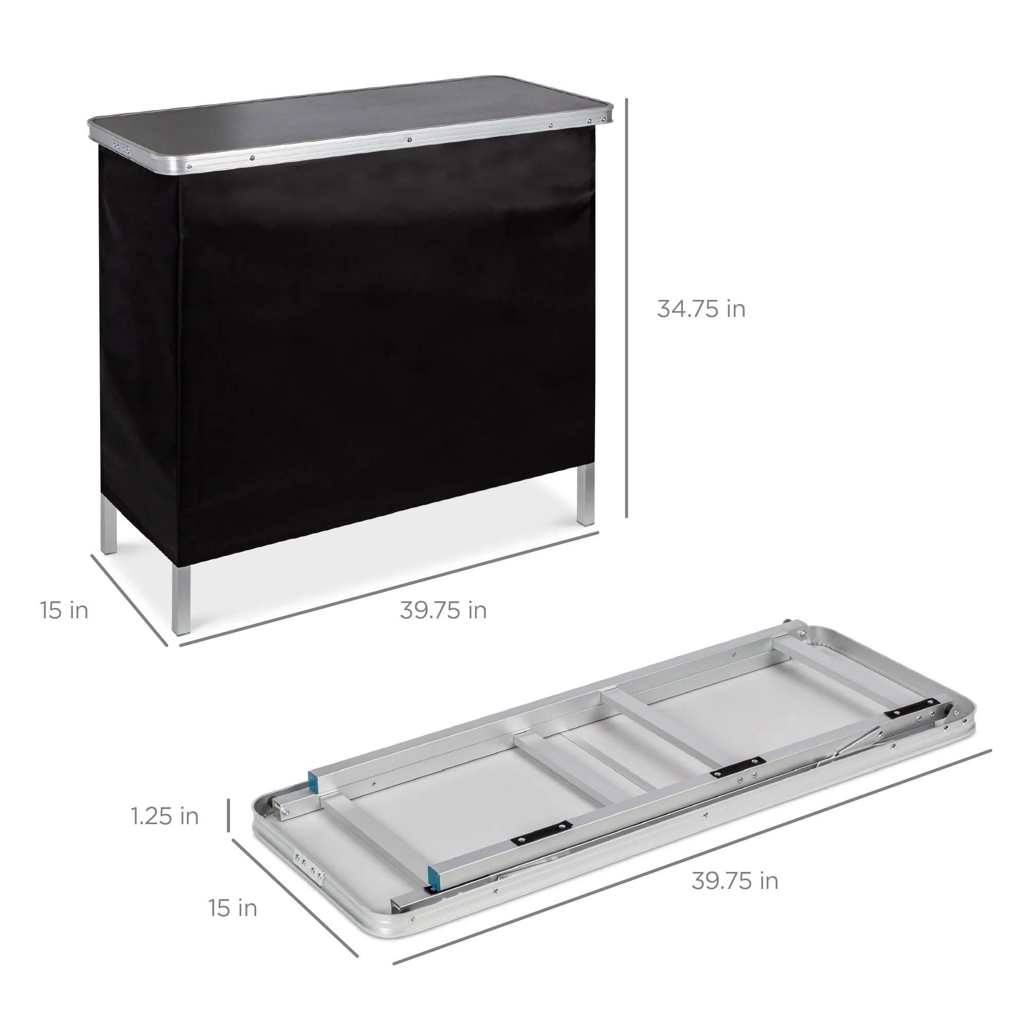Portable Pop-Up Bar Table for Indoor/Outdoor, Party, Picnic w/ Carrying Case, Removable Skirt - Image 7