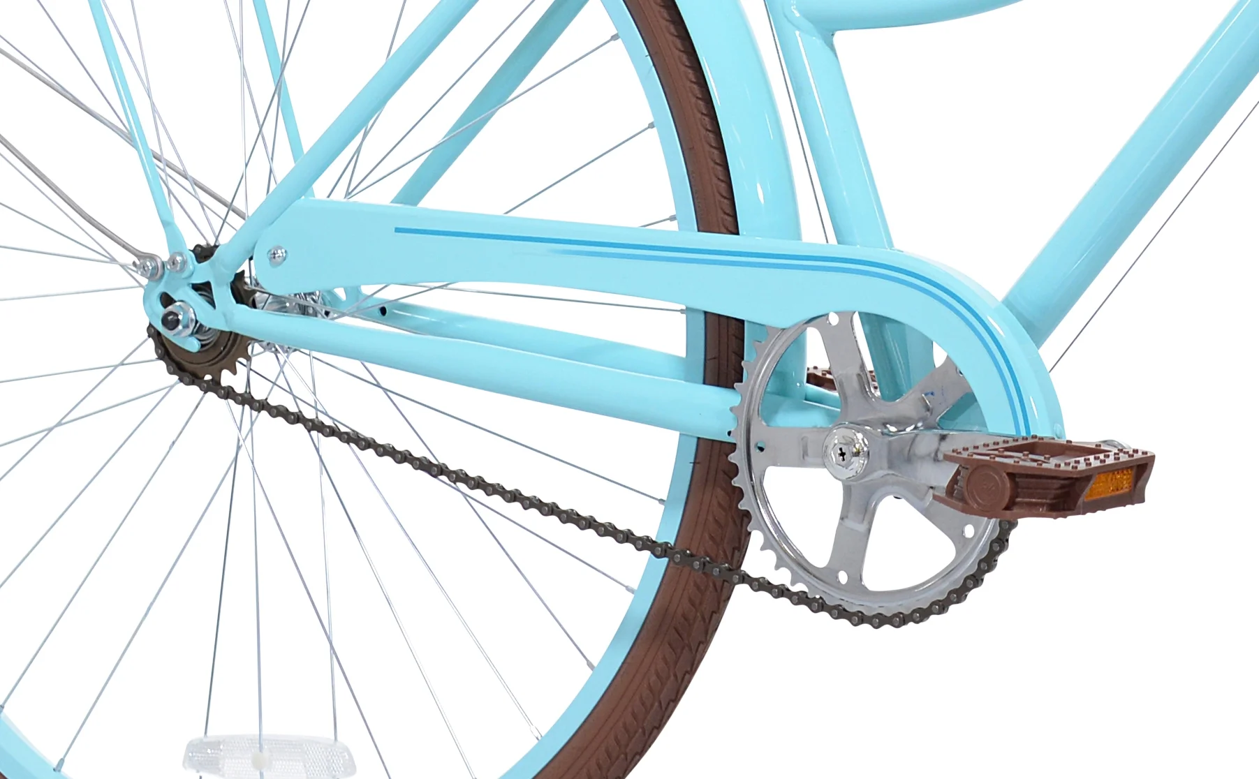 Kent 700C Providence Cruiser Bike, Adult, Light Blue and Brown