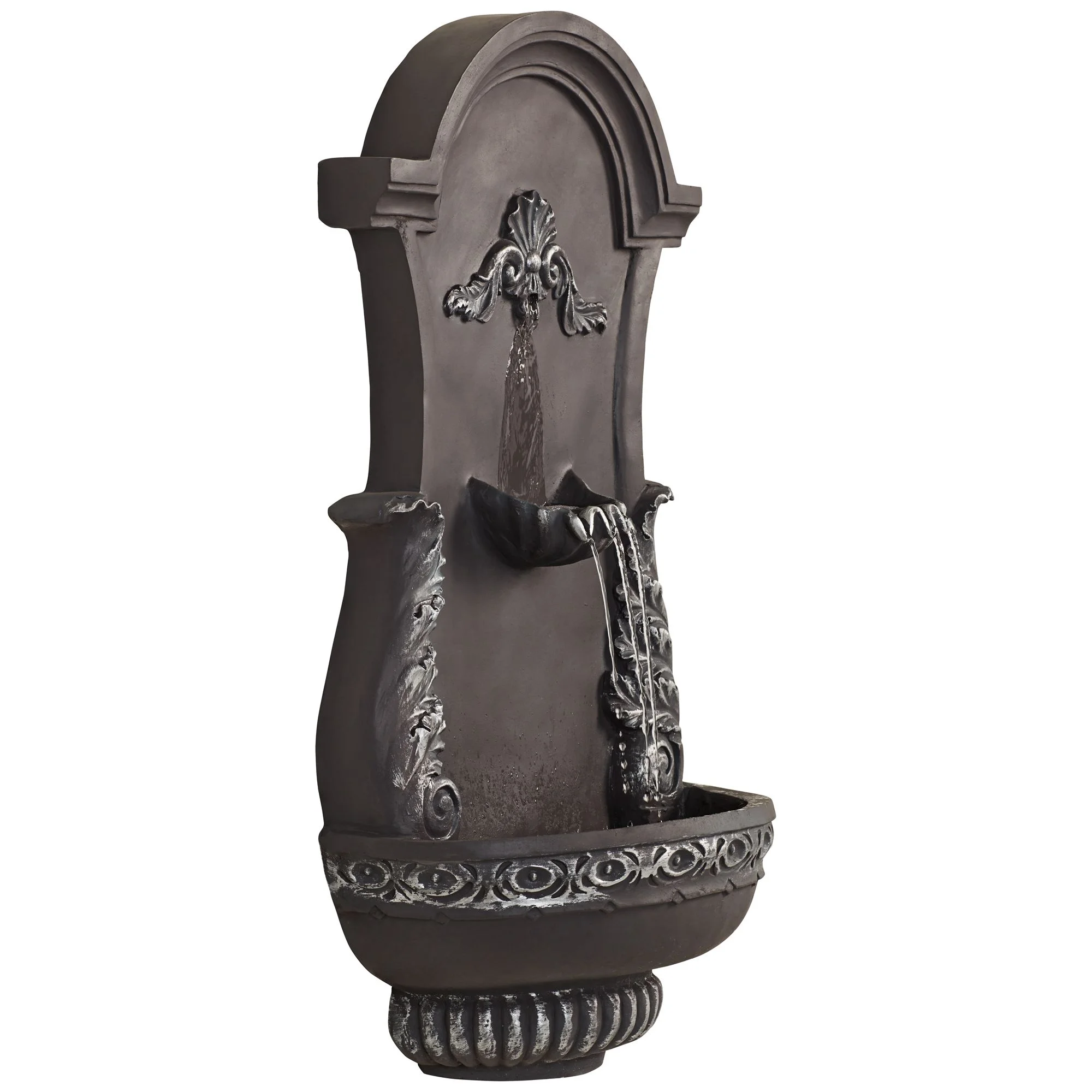 San Pablo Ornate 33" High Large Italian Indoor Outdoor Decor Gray Resin Wall Fountain Outside Garden Patio - Image 6