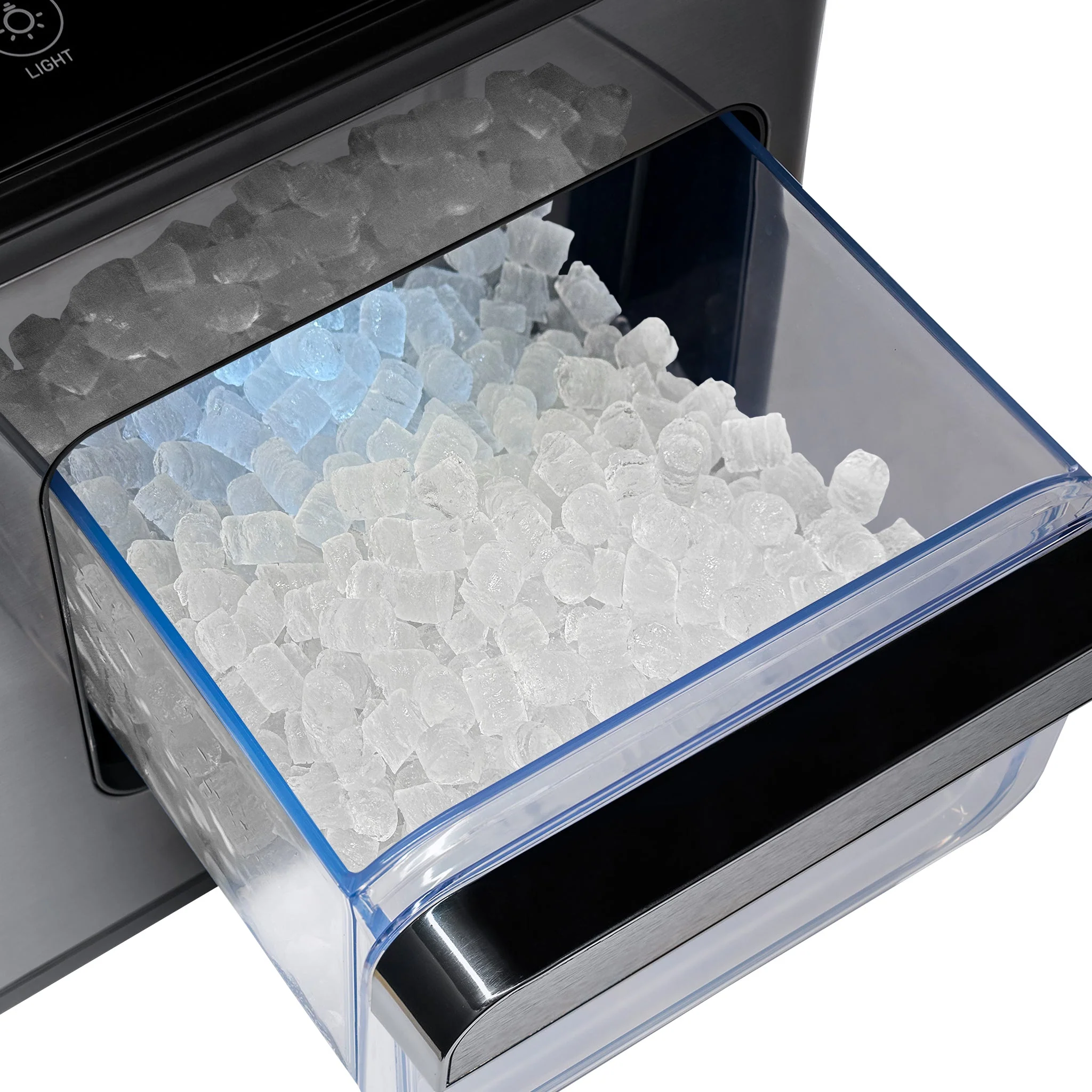 Luma Countertop Ice Maker. Nugget Ice, 44 lbs/day - Black Stainless Steel