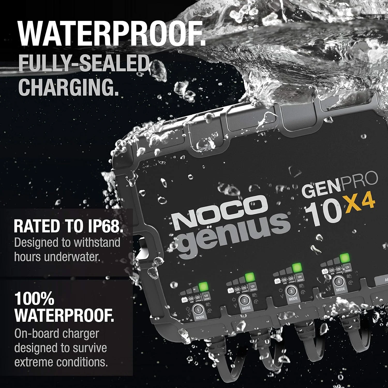 Genius GENPRO10X4: 4-Bank 40A (10A/Bank) 12V Onboard Battery Charger and Maintainer - Image 3