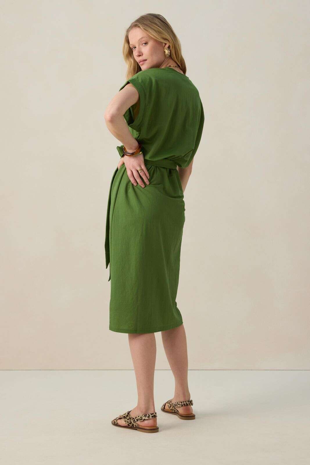 Groene jersey wikkeljurk