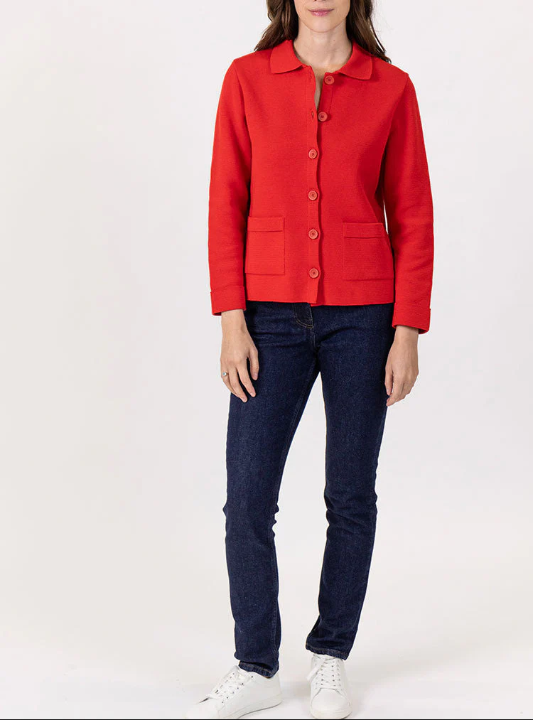 Veste femme en coton rouge