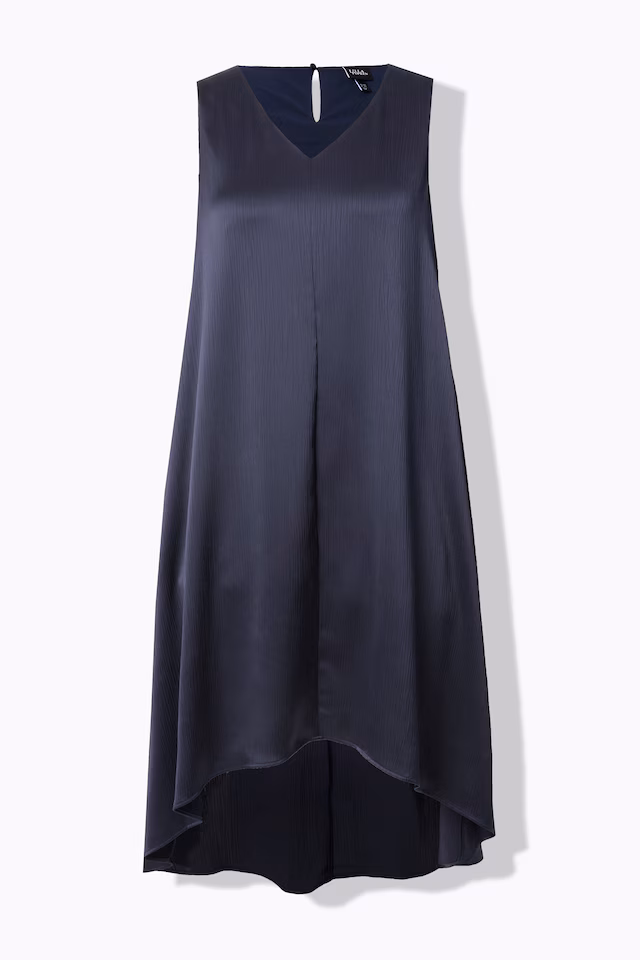Sleeveless Asymmetric Crash Satin Dress