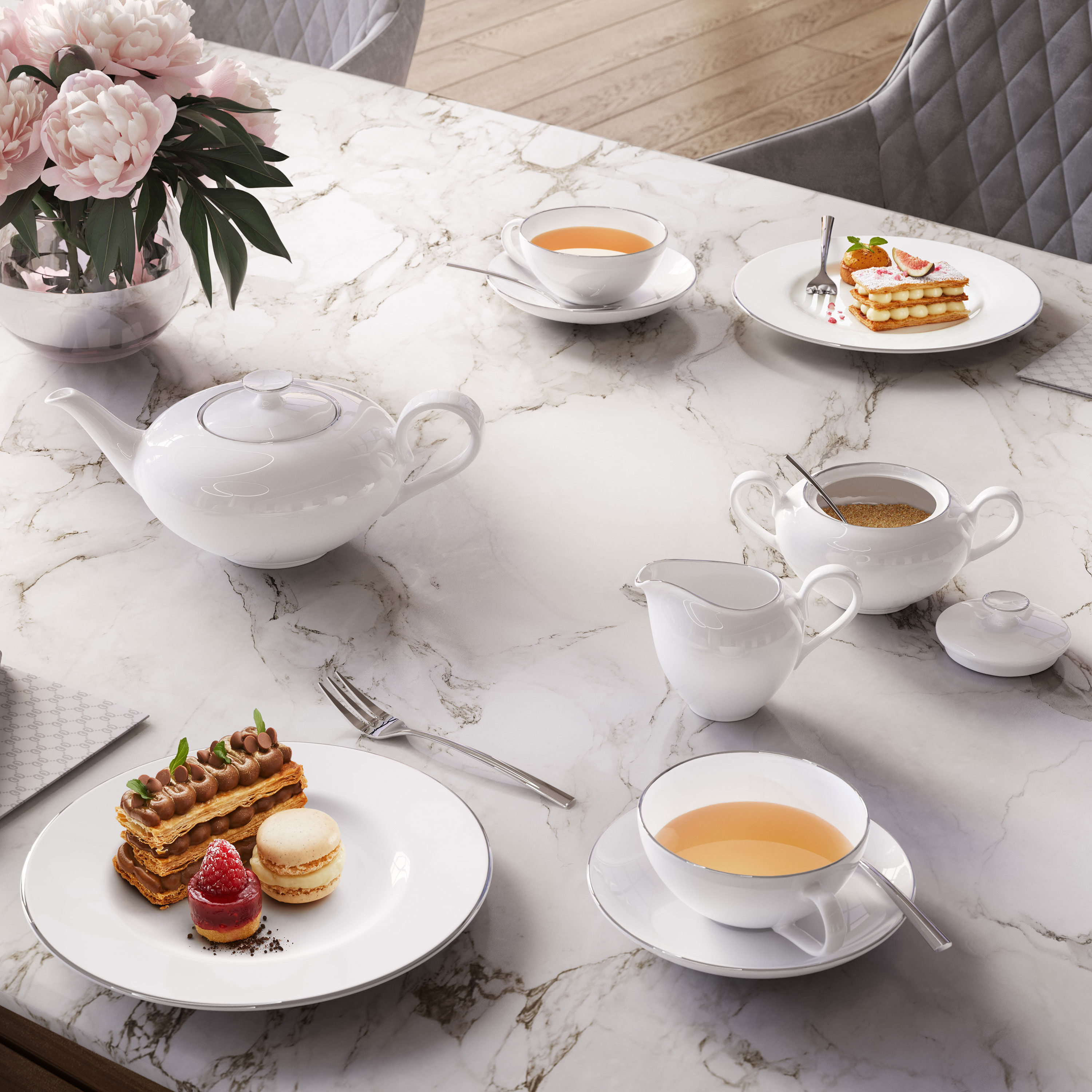 Anmut Coffee/ Tea Cup - White, 4.8 oz, Premium Bone Porcelain