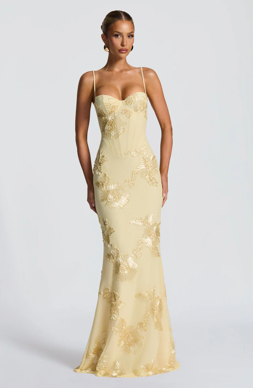 Robe longue à fines bretelles pour femme Élégante invitée mariage d'été