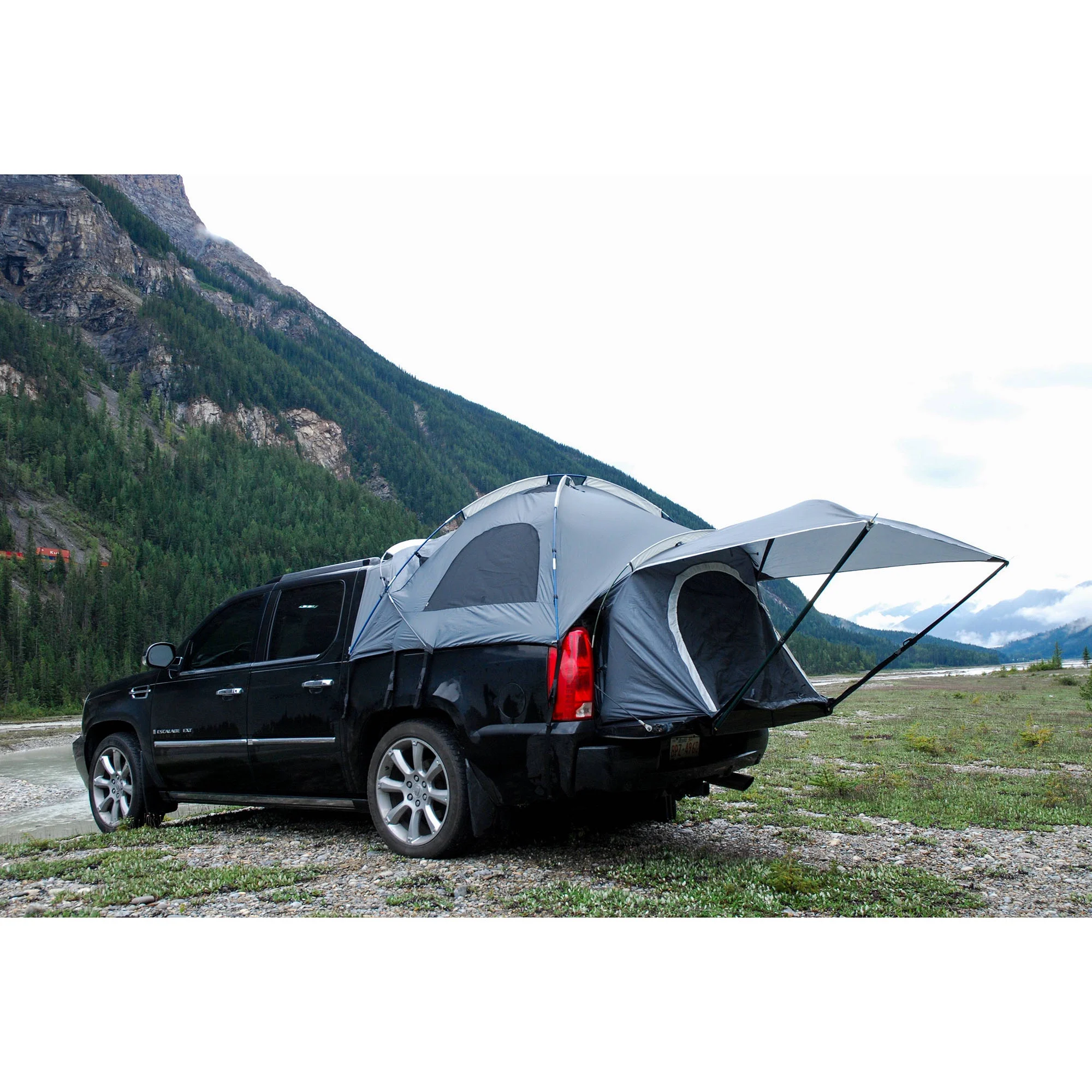 Sportz Avalanche Pickup Truck Bed 2 Person Camping Tent with Awning, Gray Fits select: 2002 2013 CHEVROLET AVALANCHE, 2002 2013 CADILLAC ESCALADE Image 4