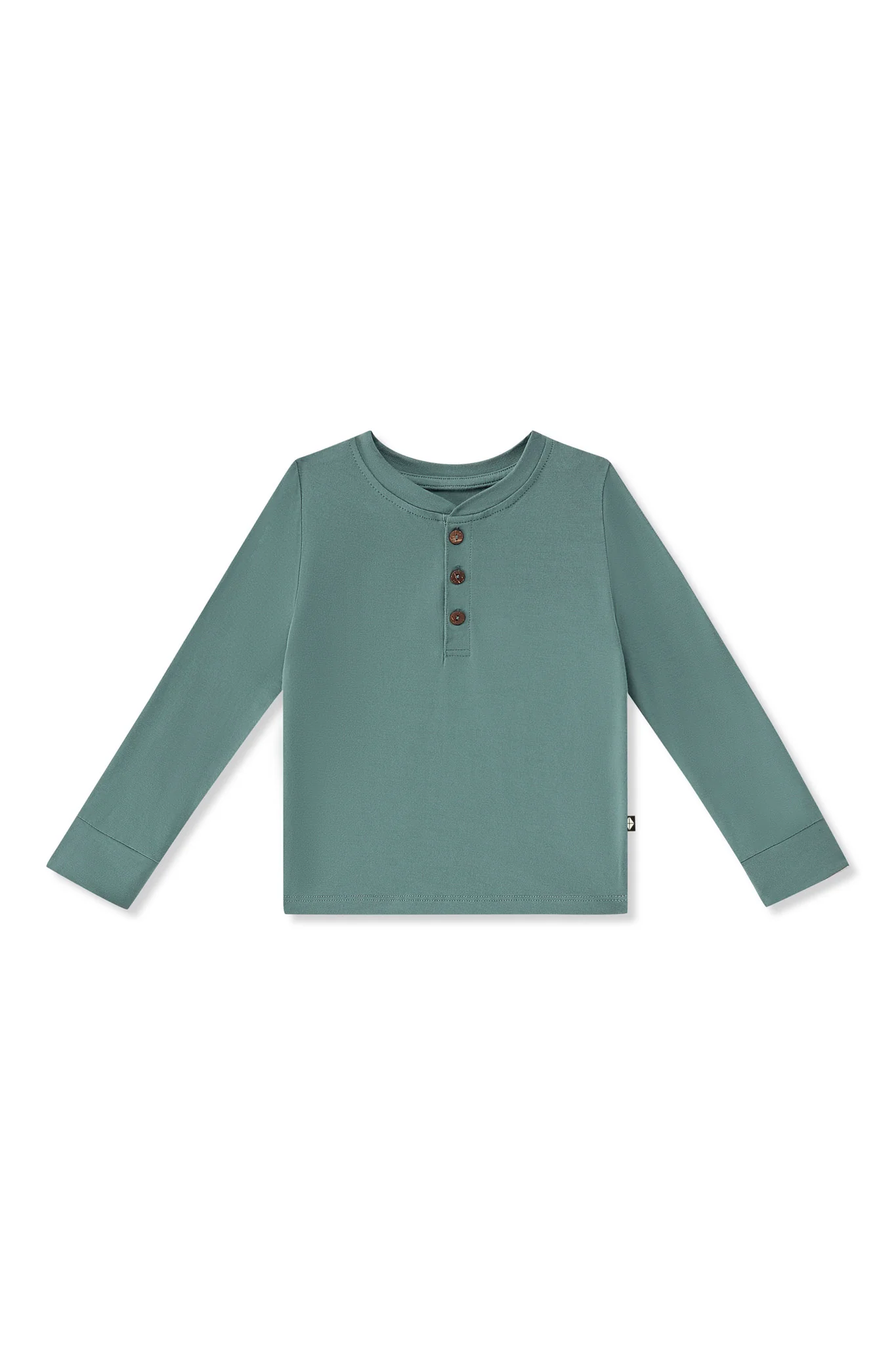 Long Sleeve Toddler Henley Tee in Pine