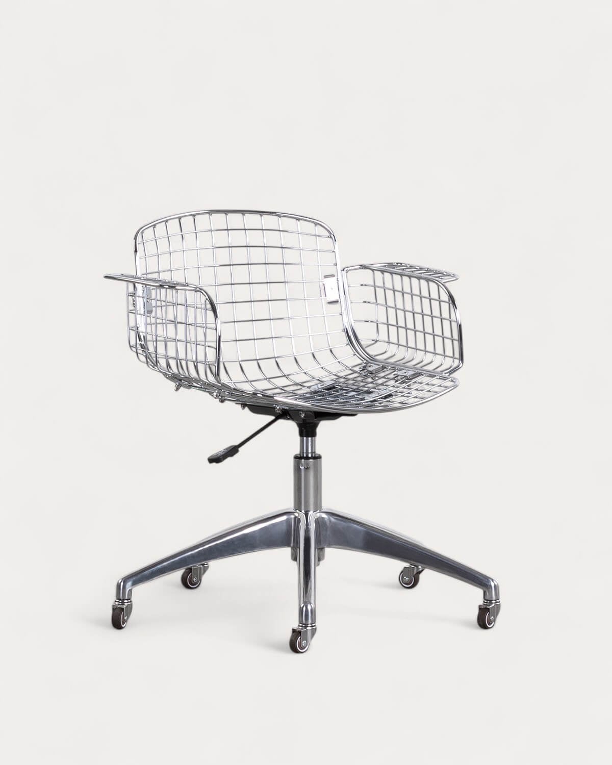 Aras - Silla de Escritorio Vintage con Respaldo Bajo de Metal Aras