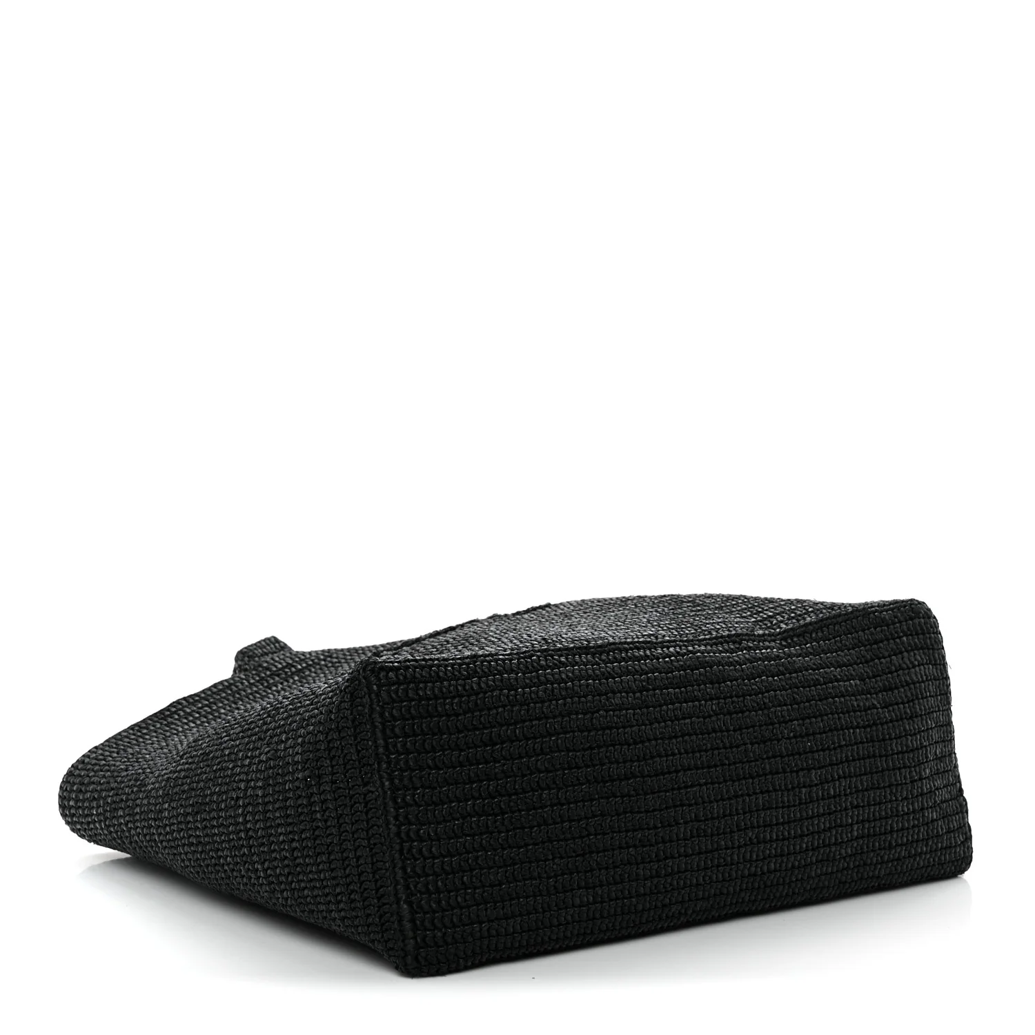 Raffia Wide Tote Black
