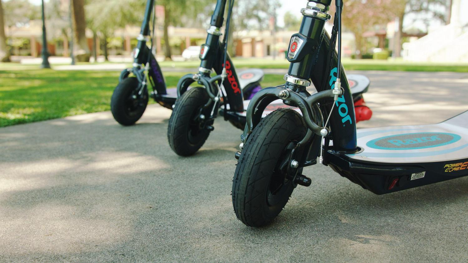 Power Core E100 Electric Scooter with Aluminum Deck Red. Ages 8+ and Up to 120 lb. 8#8243; Pneumatic Front Tire. Up to 11 mph and Up to 60 Mins of Ride Time. 100W Hub Motor. Unisex - Image 8