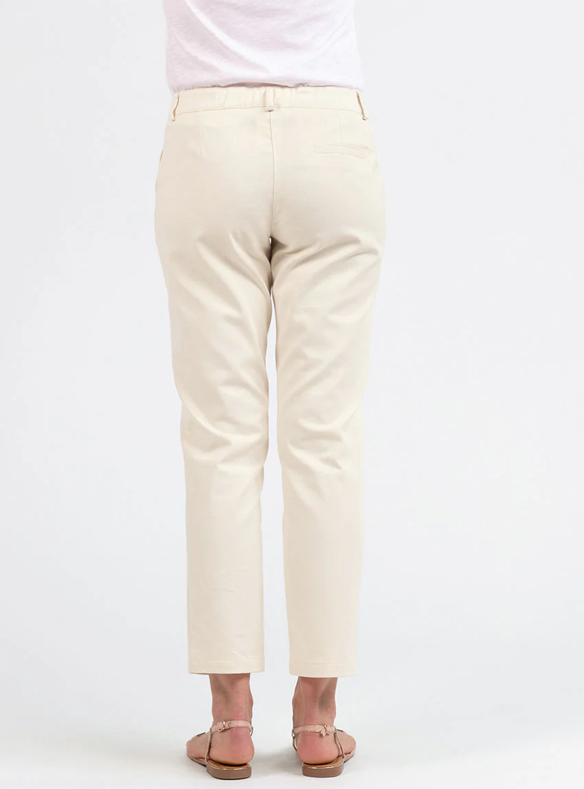 Pantalon chino femme en coton blanc naturel