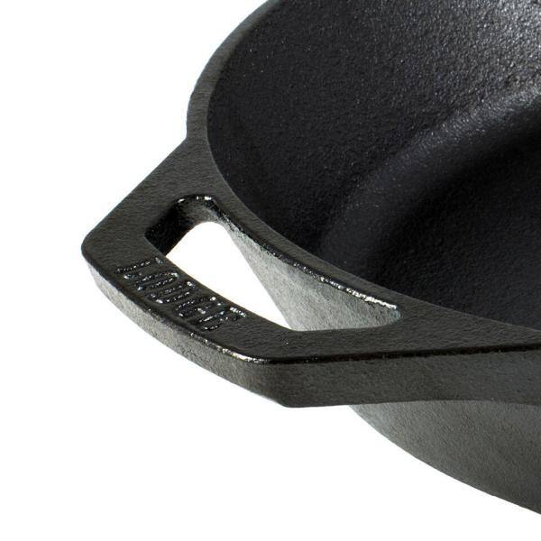 12 in Cast Iron Skillet in Black with Dual Handles Image 7