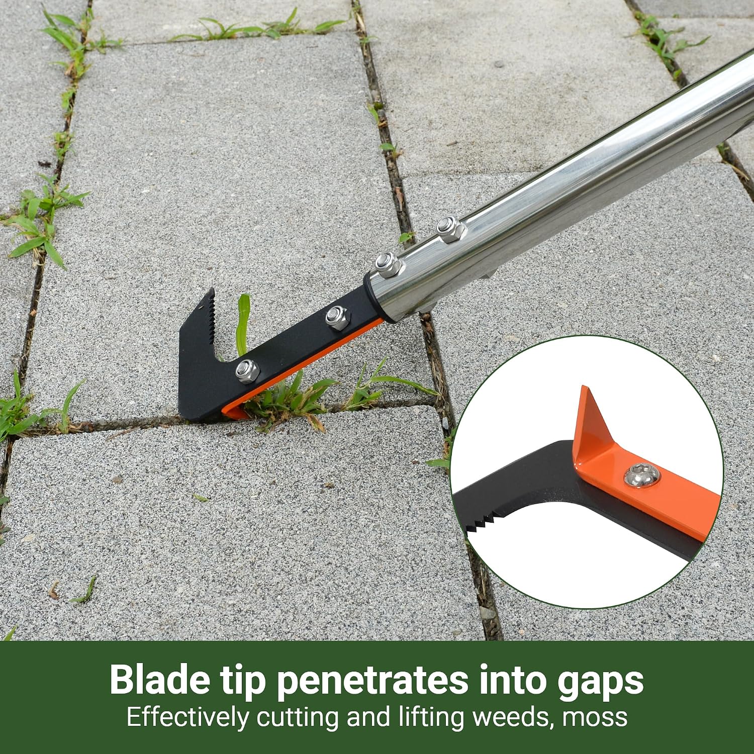 59in Crack Weeder with Spring Steel L-Shaped Serrated Teeth Blade