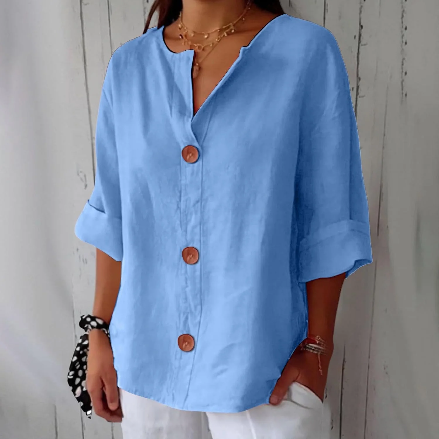 Clara - Blouse en Lin Décontractée
