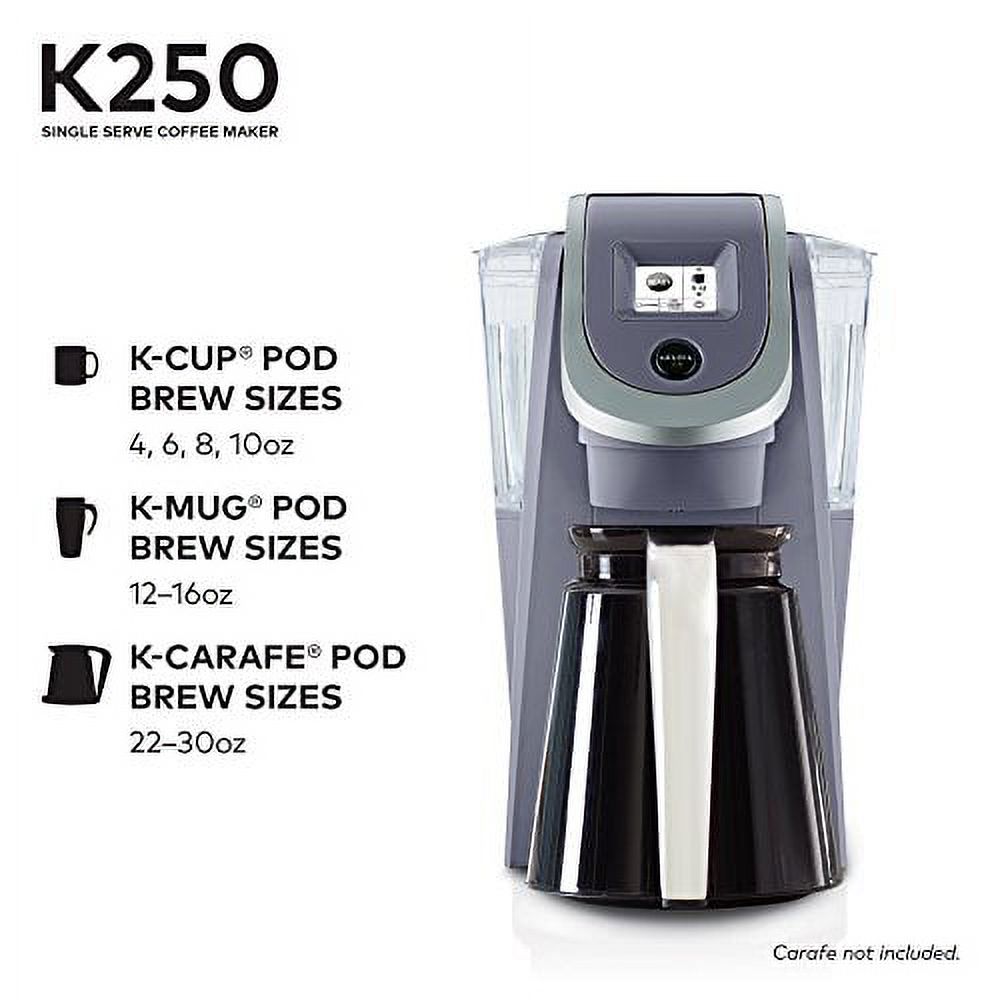 Keurig K250 Coffee Maker, Single Serve K - Cup Pod Coffee Brewer, with Strength Control, Plum Gray