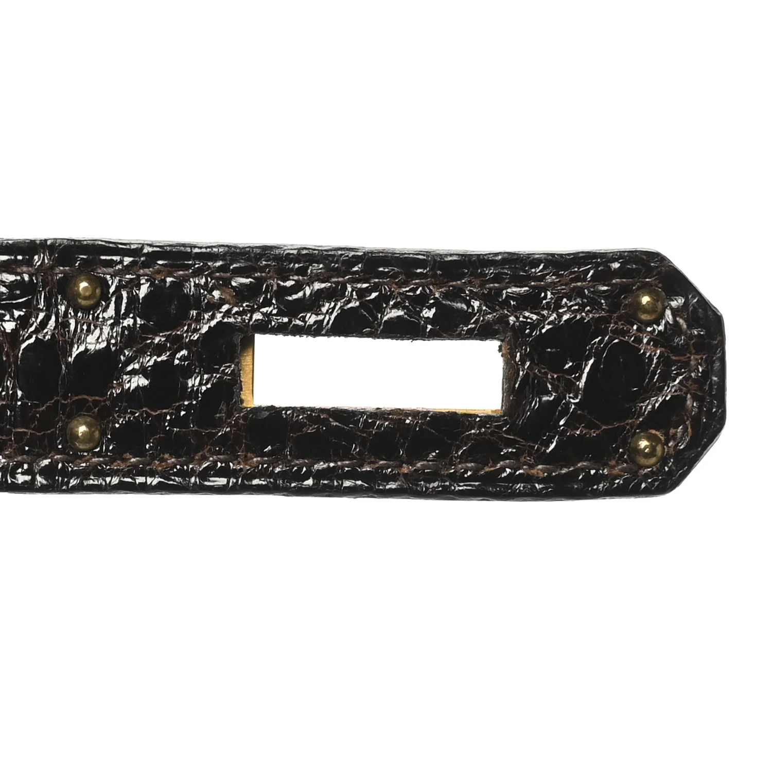 Shiny Alligator Kelly Sellier 32 Havane