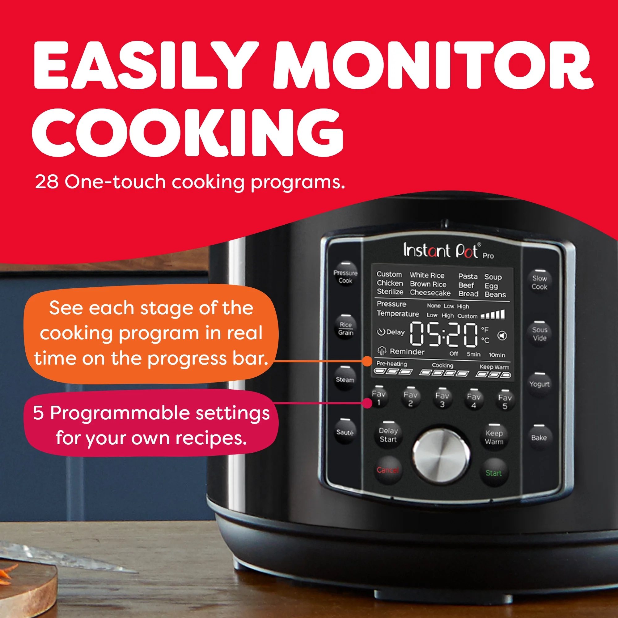 Instant Pot Pro 8 - Quart Electric Pressure Cooker, 10 - in - 1 Slow Cooker, Rice/Grain Cooker, Steamer, Saut, Sous Vide, Yogurt Maker, Sterilizer and Warmer