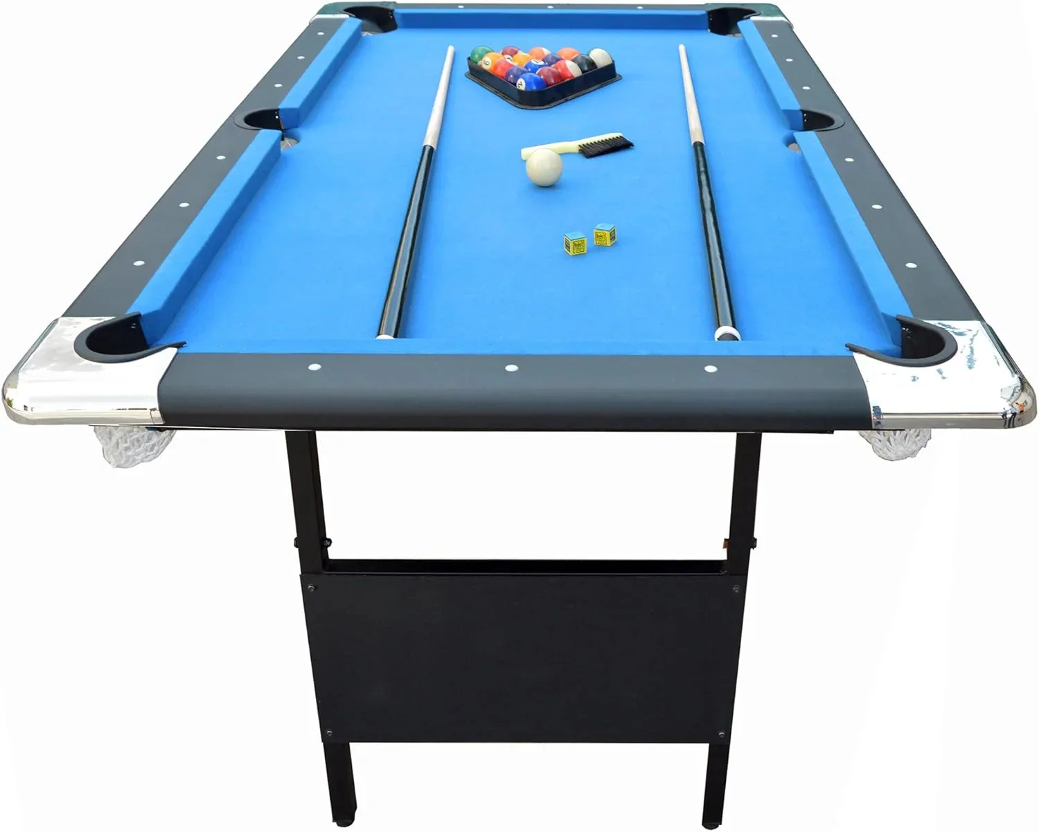 6 ft Portable Pool Table, Adults Folding Billiards Tables for Game Room with Easy Foldable Storage, Includes Full Set of Billiard Balls,…