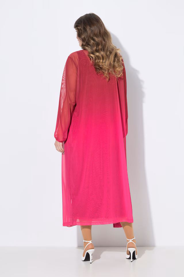 Straight cut color gradient mesh jacket