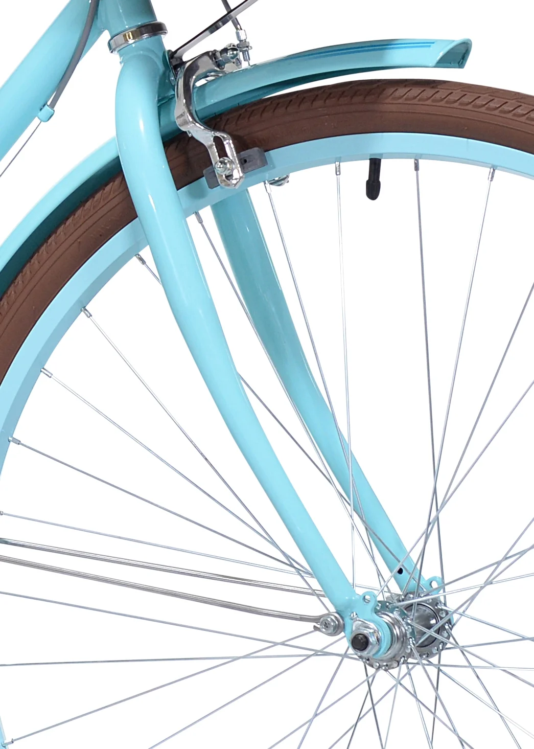 700C Providence Cruiser Bike, Adult, Light Blue and Brown Image 3