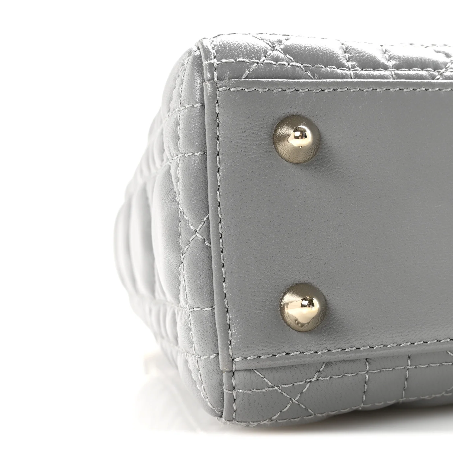 Lambskin Cannage Small My Lucky Badges My Lady Dior Grey