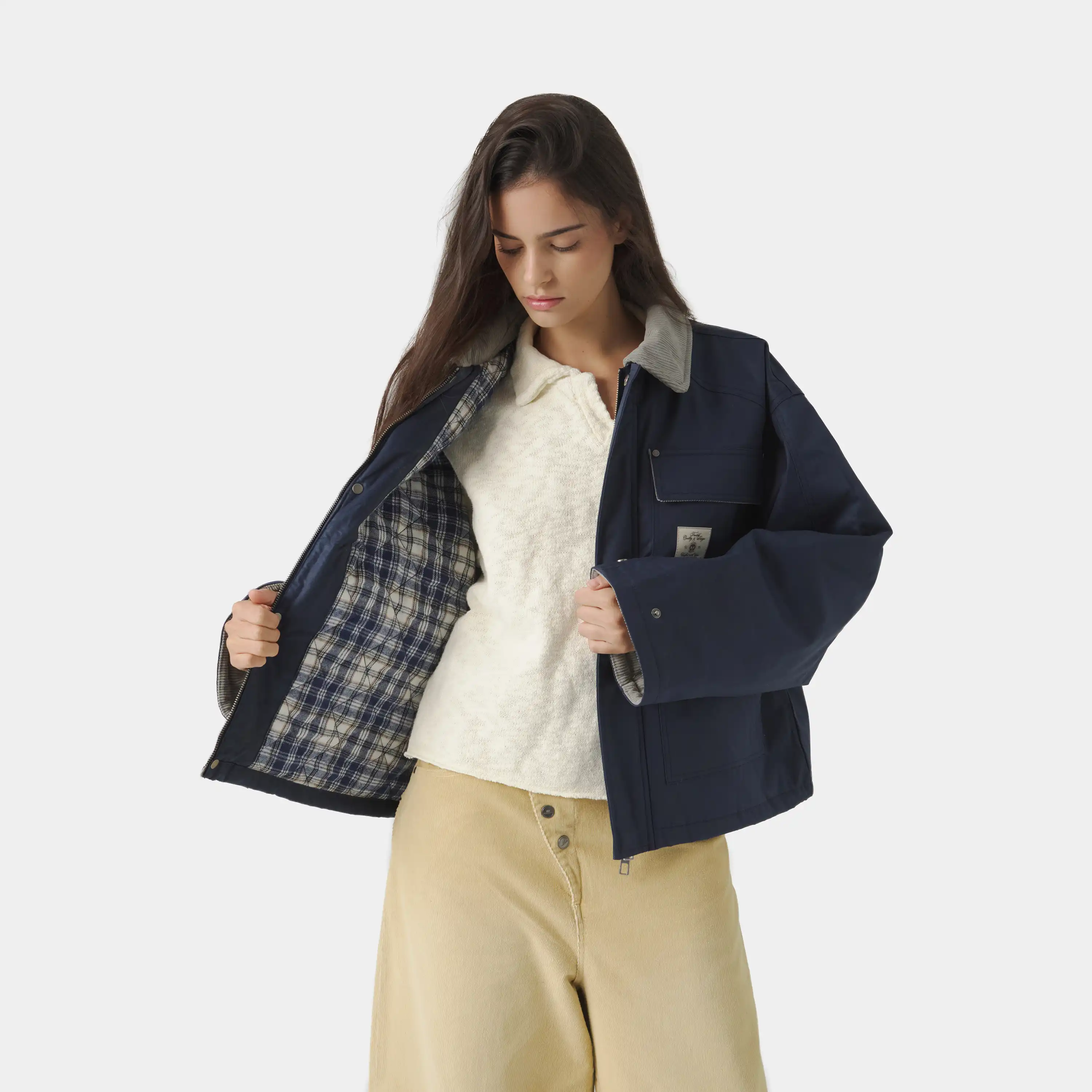 Ethos Navy Boxy Coat