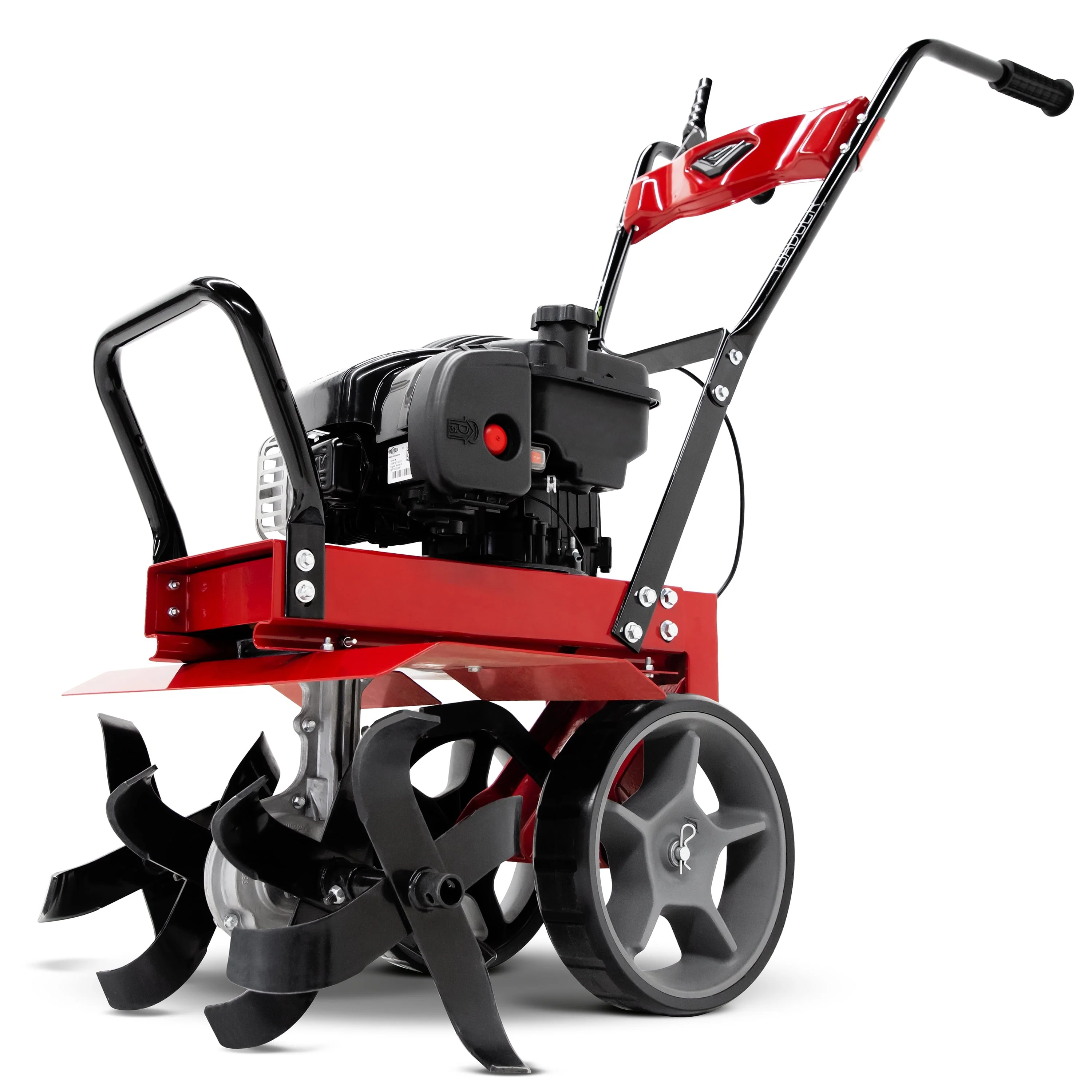 Earthquake Badger Front Tine Tiller, Powerful 140cc 4 - Cycle Briggs and Stratton Engine, Two - Position Wheel Assembly, Adjustable Tilling Width, Model: 38040