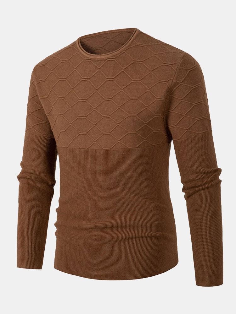 Pull en maille à col rond et coupe ajustée